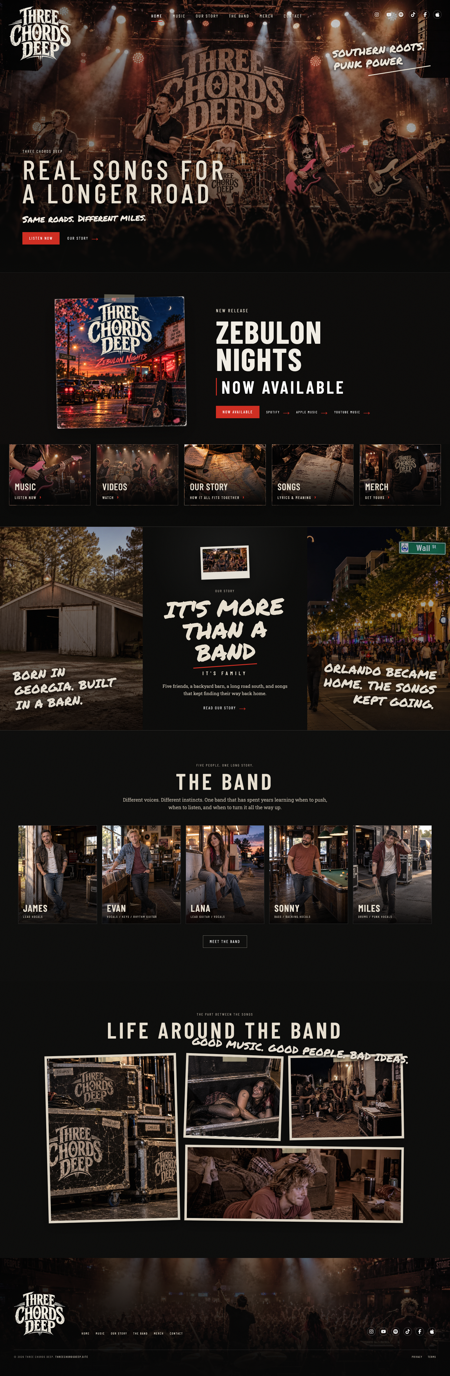Three Chords Deep website screenshot